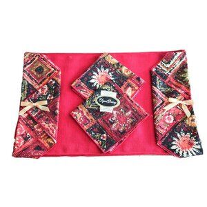 2 Vintage Retro Liddell Placemats & 4 Napkins Irish Linen NOS